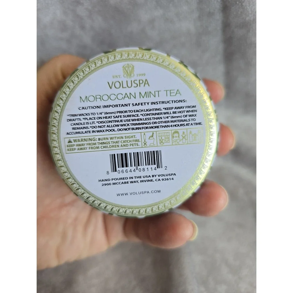 VOLUSPA  Coco Wax Tin Candle Moroccan ~ Mint Tea - 4oz